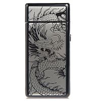 Unishow ® Single Arc USB Rechargeable Flameless Windproof Electronic Cigarette Metal Lighter in Gift Box (Dragon)