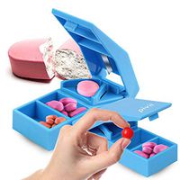 Pivit Stainless Steel Blade Pill Splitter/Cutter | Safely Cuts and Stores Medication and Vitamins | Cuts Pills in Half for Easier Swallowing Or Smaller Doses | Two Compartments for Storage of Pills