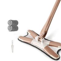 SHPING Mops Rotating mop, 360 degree flexible optional flat drag, X-type mop, hand-wound free hand wash, wet and dry, with thick fiber mop head, clean all types of floor (Size : A)