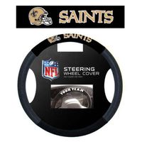 Fremont Die NFL New Orleans Saints Massage Grip Steering Wheel Cover, Black, One Size