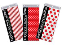 Flexicore Packaging | Pin Stripe & Polka Dot Gift Wrap Tissue Paper | Size: 15 Inch X 20 Inch | Count: 30 Sheets | Color: Red | DIY Craft, Art, Wrapping, Decorations