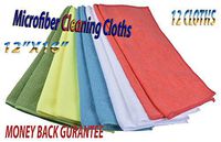 Microfiber Cleaning Cloths for house, Kitchen and Car- 6 different colors-20% less than top competitor , Size 16x12 inch (12)