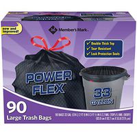 Member's Mark 33-Gallon Power-Guard Drawstring Trash Bags 90 ct. A1