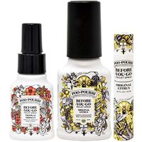 Poo-Pourri Original Before You Go Toilet Spray 2 Ounce, Tropical Hibiscus 1.4 Ounce and Travel Size Disposable Spritzer