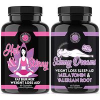 Angry Supplements Hot & Skinny Thermogenic + Skinny Dreams Sleep Aid Women’s Weight Loss Combo (2-Pack Bundle), Day and Night-time Diet Pills, Fast Fat Burning, Non-GMO, (2-Pack)