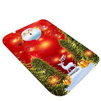 Lazapa Christmas Rugs for Living Room, Santa Claus Christmas Tree Elk Print Entrance Door Mat Christmas Bohemian Hand-Woven Indoor Front Rugs for Bathroom Living Room Bedroom Kitchen