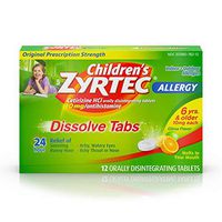 Children's Zyrtec 24 Hour Dissolving Allergy Relief Tablets with Cetirizine, Citrus Flavored Allergy Medicine, 12 ct