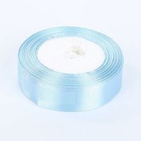 ajzdnzvr 1 Piece 25Yards Solid Color Satin Ribbon Roll, Gift Package Wrapping Ribbon, Wedding Party Christmas Festival Decorations, 12 Rainbow Assortment Rolls optional (2.2cmx22m) (Sky Blue)