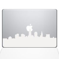 The Decal Guru Cleveland OH City Skyline Decal Vinyl Sticker, 13" MacBook Pro (2016 & Newer Models), White (2356-MAC-13X-W)