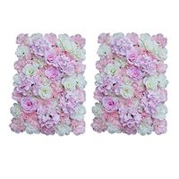 2Pcs Romantic Artificial Flower Walls Panels for Wedding Venue Decoration - Pink White