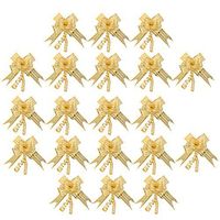 joyMerit 20 X Organza Pull Bow Floristry Ribbon Wedding Party Gift Box DIY - Gold