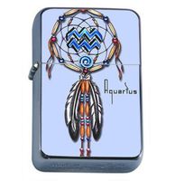 Aquarius Zodiac Dreamcatcher Windproof Refillable Flip Top Oil Lighter with Tin Gift Box D-261