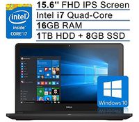 Dell Inspiron 15.6?? FHD Gaming Laptop (2016 Edition), Intel i7-6700HQ Quad-Core 2.6GHz, NVIDIA GTX 960M 4GB, 16GB RAM, 1TB HDD+8GB SSD, HDMI, Bluetooth, Backlit Keyboard, Windows 10