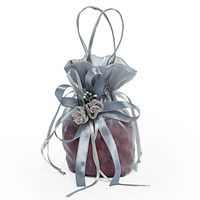 10ea - 5 X 3-3/4 X 2-1/4 Gray Flower Fabric Bags Gusset - 2 1/4"