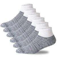 +MD Women's 6 Pairs Non-Binding Bamboo Diabetic Ankle Socks with Seamless Toe and Cushion Sole,Grey 9-11