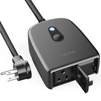 Outdoor Smart Plug, TECKIN Outdoor Wi-Fi Outlet with 2 Sockets, Compatible with Alexa, Google Home, Wireless Remote Control/Timer by Smartphone, IP44 Waterproof, FCC/RoHS certified