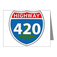 Note Card Marijuana Highway 420 Sign