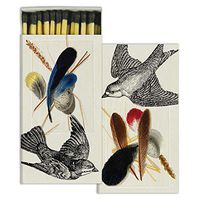 Sparrows and Specimens Match Boxes with Wooden Matches | Set of 6 Decorative Match Boxes
