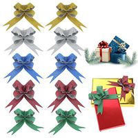 100 PCS Glittering Pull Bows Gift Knot Ribbon Strings for Christmas Decoration, Gift Wrapping, Glittering Colors, 1.8 x 37cm