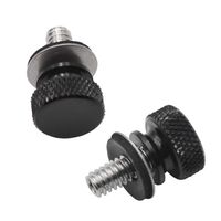 1/4" 20 Aluminium Billet Thread Black Seat Bolt Screw Motorbike Seat Bolt Fits 1996-2018 Harley-Davidson (Pack of 2)