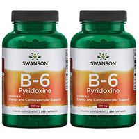 Swanson Vitamin B-6 Pyridoxine 100 mg 250 Caps 2 Pack