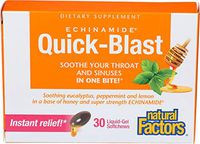 Natural Factors - Echinamide Quick-Blast, Soothe Your Throat & Sinuses, Honey Lemon, 30 Liquid-Gel Soft Chews