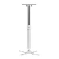 suptek White Universal Projector Ceiling Mount Bracket Fits Flat or Sloped Ceiling Height Adjustable with Extendable Length for LCD/DLP Projectors (PR05)