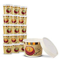 Double Wall Poly Paper Hot Cups for Hot Food and Soup or Cold Ice Cream with Vented Paper Lids to Prevent Leaks by MT Products - (20 Cups and 20 Lids) (16 Ounce)