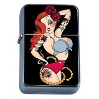 Sexy Savage Pirate Pin Up Girl Flip Top Dual Torch Lighter S10 Smoking Cigarette