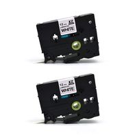 Compatible for Brother Tze231 0.47 Inch 26.2feet (12mm/8m) p Touch Laminated Black on White Standard Replace Waterproof Label Tape maker PT-H110/PT-D200/PT-D210/PT-D400/PT-D600/PT-1280/PT-1290(2PACK)