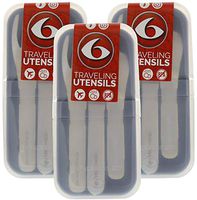 6 Pack Fitness Stainless Steel Traveling Utensils, BPA Free, Stainless Steel 3 Piece (3 - Pack)