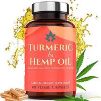 Hemp Oil Capsules with Turmeric | Organic Hemp Extract for Pain Relief, Reduces Aches, Inflammation, Stress & Anxiety - Improves Joint Mobility & Brain Health | Sleep Support | Made in USA | 60 Count