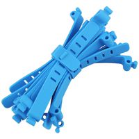 20 Pcs Colorful Adjustable Silicone Fastening Cable Tie Wire Organizer Cable Strap for Cord Wire Management, Blue