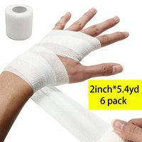 Ewinodon 6Pack Self-Adhesive Elastic Bandage First Aid Medical Health Care Treatment Gauze Tape Emergency Muscle Tape First Aid Tool 2inch*5.4yd (White)