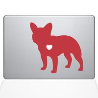 The Decal Guru I Love My French Bulldog Decal Vinyl Sticker, 13" MacBook Pro (2016 & Newer Models), Red (1480-MAC-13X-DR)