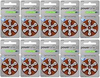 Power One Size 312 Mercury Free Hearing Aid Batteries (4 Pack (60 Batteries))