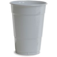 Creative Converting 28106081 PREMIUM PLASTIC CUPS 16 OZ, 16oz, Shimmering Silver