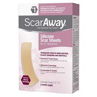 ScarAway Silicone Scar Sheets for C-Sections, shrink, flatten and fade scars, 4 Sheets