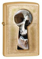 Zippo Keyhole Skull Windproof Lighter, Gold Dust