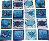 16 2" x 2" Hanukkah, Chanukah Self Adhesive Handmade Gift Tags