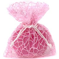 Baby Shower Favor Party Bags (4 x 6) Drawstring Goodie Bags in Pink - Set of 30