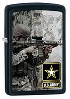 Zippo US Army Soldier and Gun Black Matte Pocket Lighter