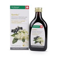 Black Sambucus Elderberry Syrup 5.9oz - Highest Concentration & Daily Immune Support with Elderflower - Non GMO & Vegetarian - by Dr. Dunner