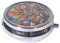 Pill Box 'Carnations in Circle'