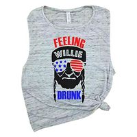 4th of July Shirts for Women Ladies Feeling Patriotic American Flag Print Summer Sexy Sleeveless T-Shirts Tank Top Gray