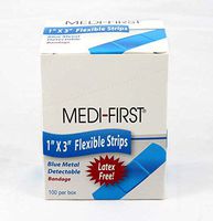 Shield Safety - Blue Metallic Strip Bandage, 1 x 3" 100 ct"