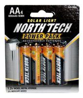 North Tech NiMH Solar Light Batteries - AA 4 Pak