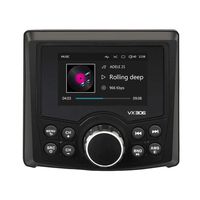 Herdio 3 Inches Display AM/FM Compact Marine UTV RZR Bluetooth Radio Digital Media Receiver MP3 / Photo/Video Playback
