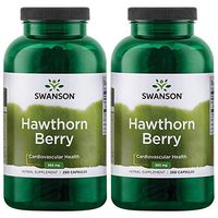 Swanson Hawthorn Berries Heart Nutrition Supplement 565 mg 250 Capsules (2 Pack)