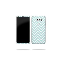 MightySkins Skin Compatible with LG V30 - Aqua Chevron | Protective, Durable, and Unique Vinyl Decal wrap Cover | Easy to Apply, Remove, and Change Styles | Made in The USA